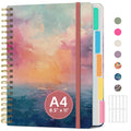 Notebooks for Work with Removable Dividers & Tabs, 8.5"x11" Pretty Hardcover 5 Subject Notebook Journal for Women, College Ruled, Perfect for Study & Office Organization, 280 Pages,Wildflowers