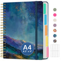 Notebooks for Work with Removable Dividers & Tabs, 8.5"x11" Pretty Hardcover 5 Subject Notebook Journal for Women, College Ruled, Perfect for Study & Office Organization, 280 Pages,Wildflowers